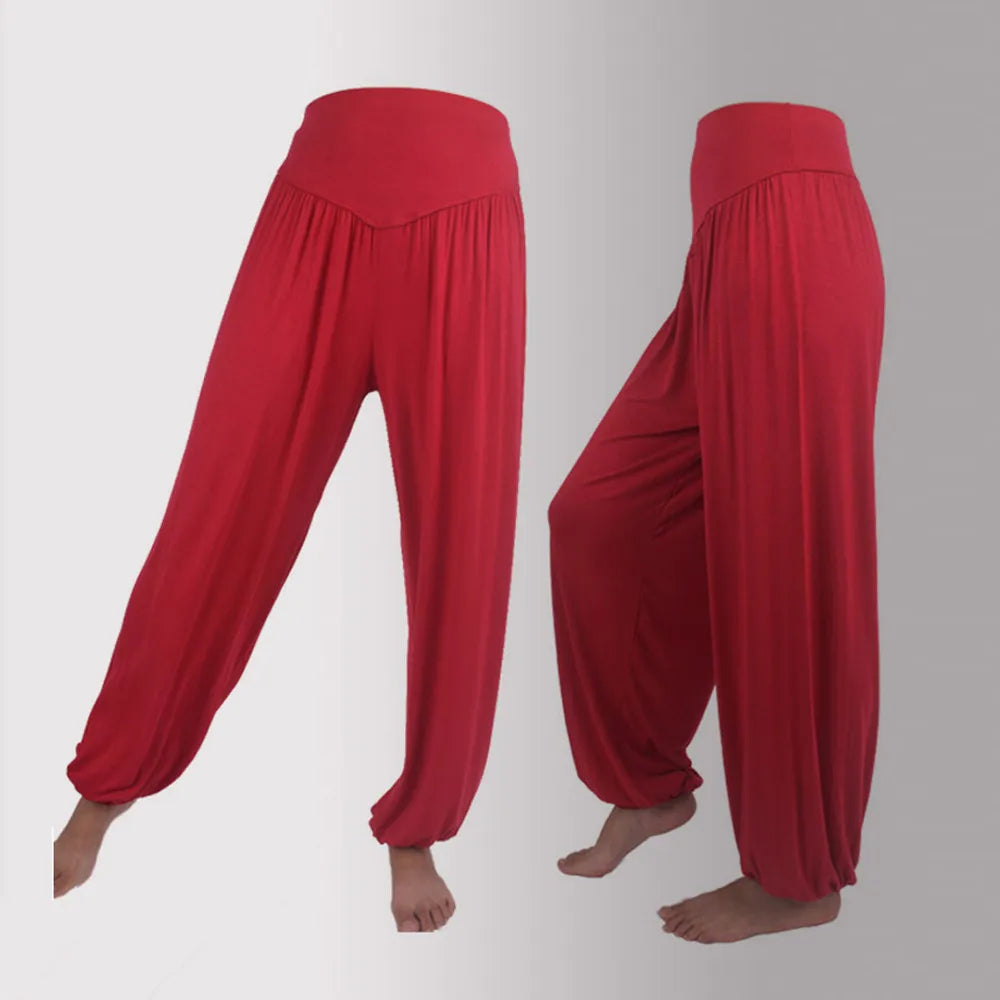 Women Elastic Loose Dance Yoga Pants Gym Workout Trousers Commute Sweat Pants High Waisted Female Clothing Calça Feminina