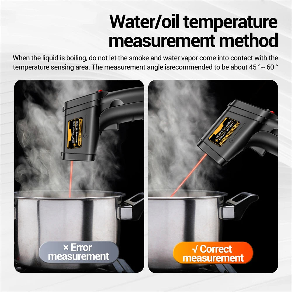 Digital Infrared Thermometer Non-contact Thermometer Industrial Precision Laser Temperature Meter Pyrometer Instrument Tool