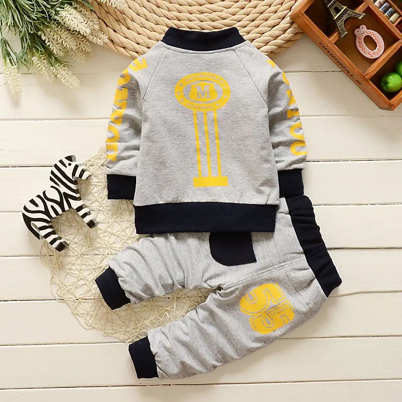Baby Clothes Set Spring Autumn Winter Children Clothing Warm Suits Kids Baby Boys Jacket+pant 3PCS Child Training Boy Clothes