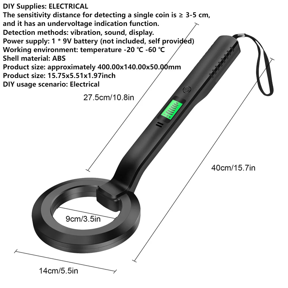 Metal Detector Gold Silver Detector Gold Search Treasure Getector Gold Finder 360 Degree Handheld Alarm Coil Metal Detect Tool