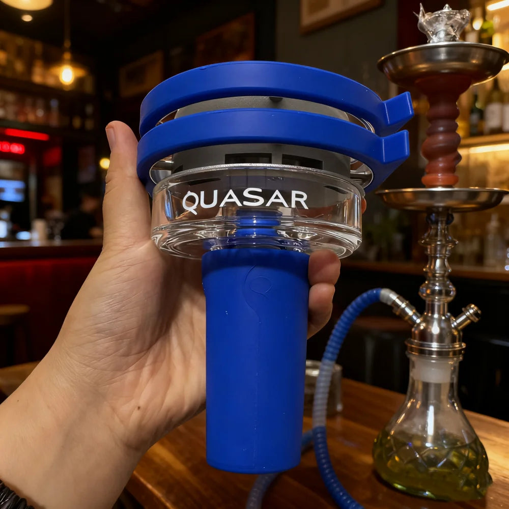 Shisha Head Bowl Quasar Hookah Tobacco Glass Set Chicha Narguilé Heat System with Gift Box Accessories