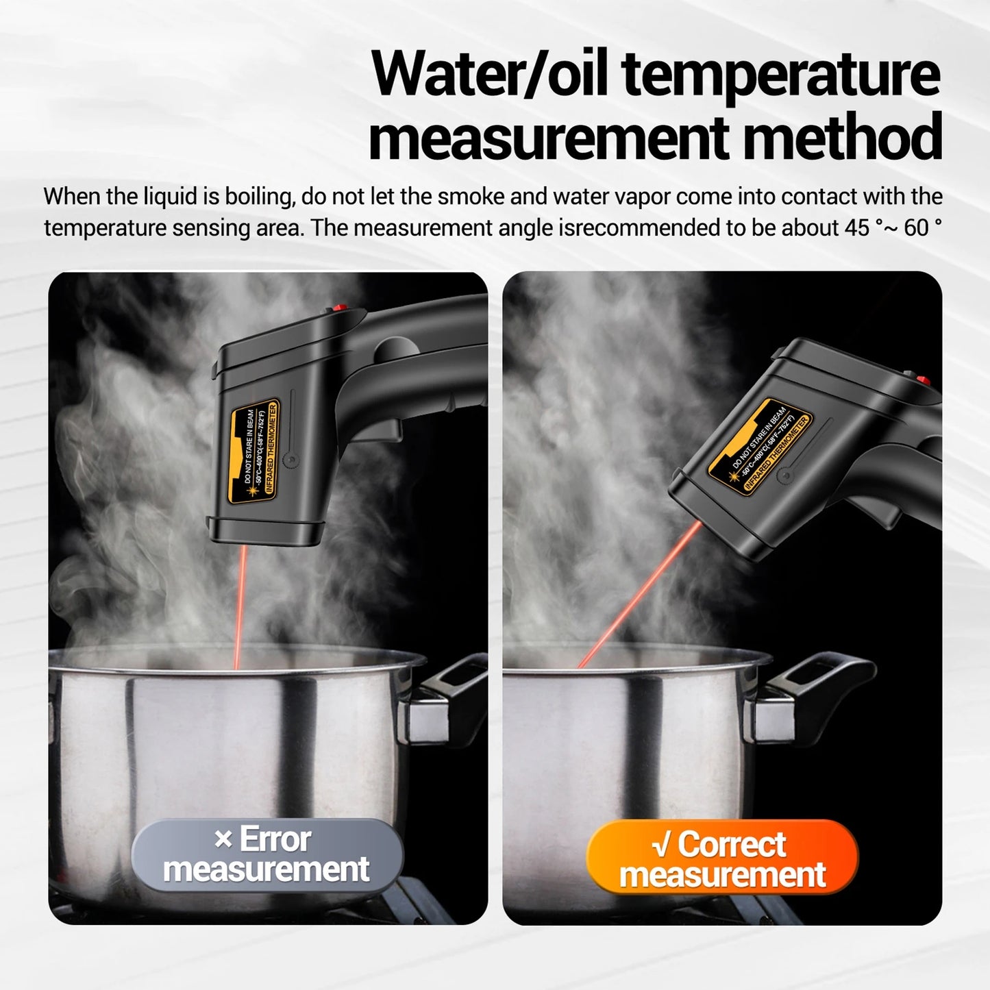 ANENG TH201 Digital Infrared Thermometer Gun Non-Contact Laser Thermometer High Accuracy Industrial Infrared Thermometer