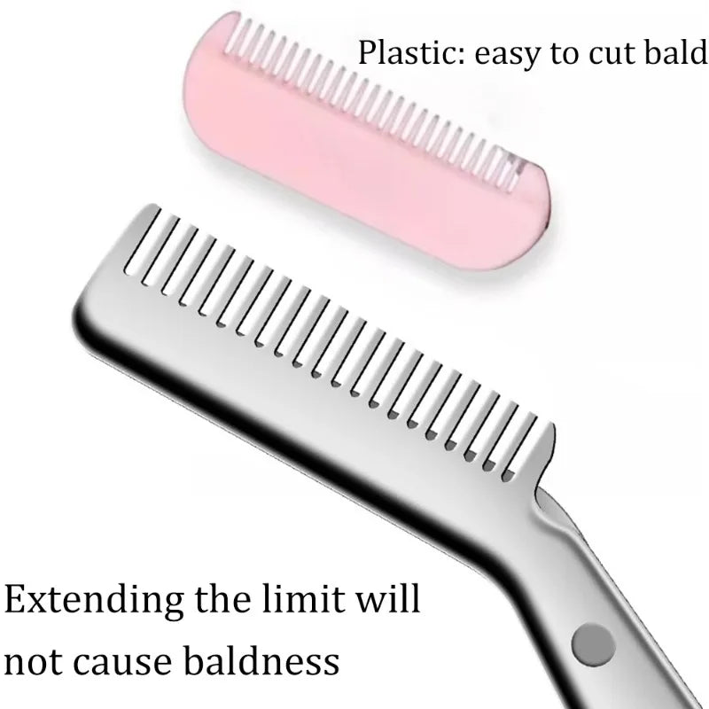 Stainless Steel Eyebrow Scissors Comb High Quality Makeup Scissors Trimming Eyebrow Knife for Men Women Hair Remover Shaver Tool