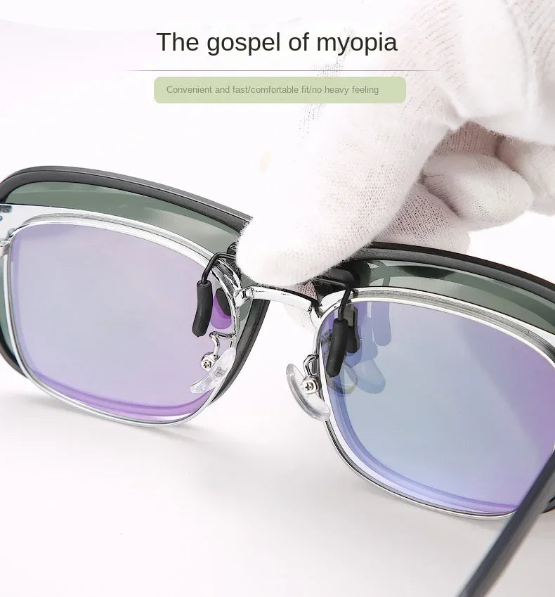 Polarized Flip Up Clip on Sunglasses for Driving Dark UV400 Photochromic Anti Glare Lens MyopiaSun Glasses Car Driver Очки
