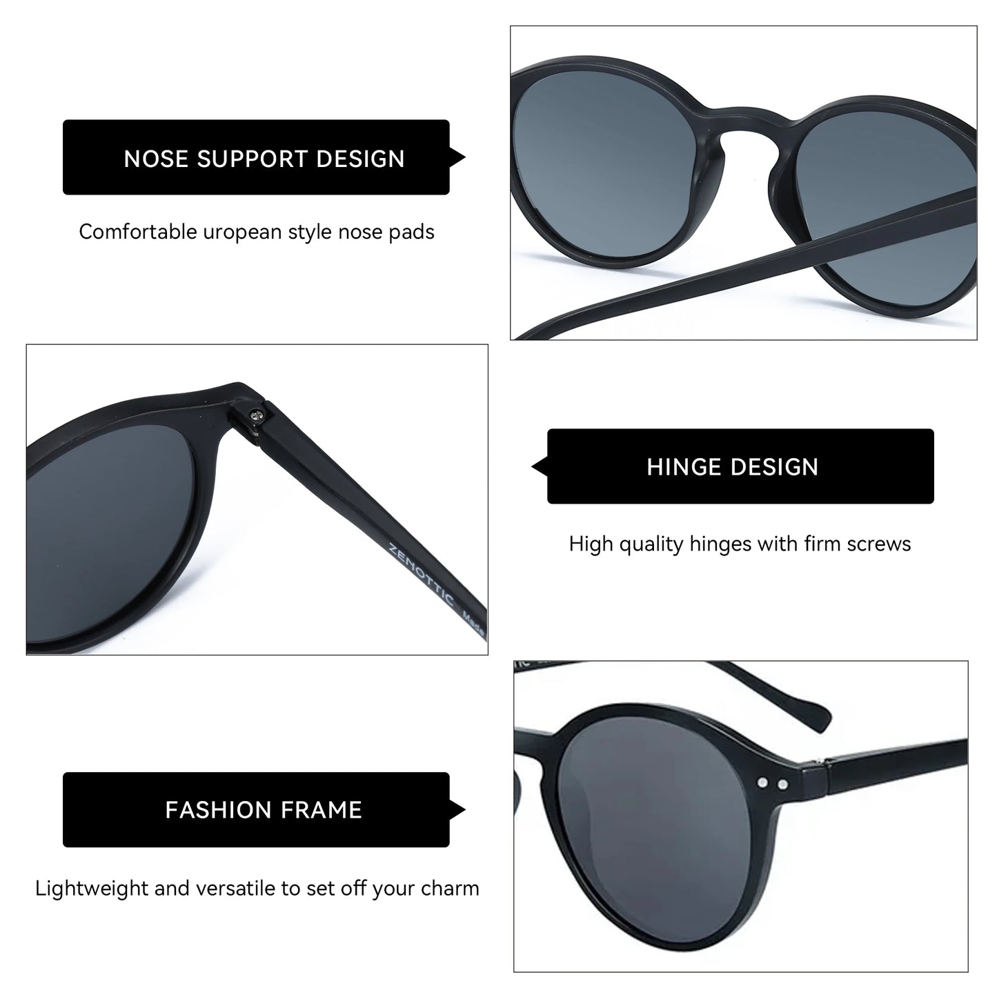 ZENOTTIC Retro Polarized Sunglasses 2023 2024 Men Women Vintage Small Round Frame Sun Glasses Polarized Lens UV400 Goggles Shade