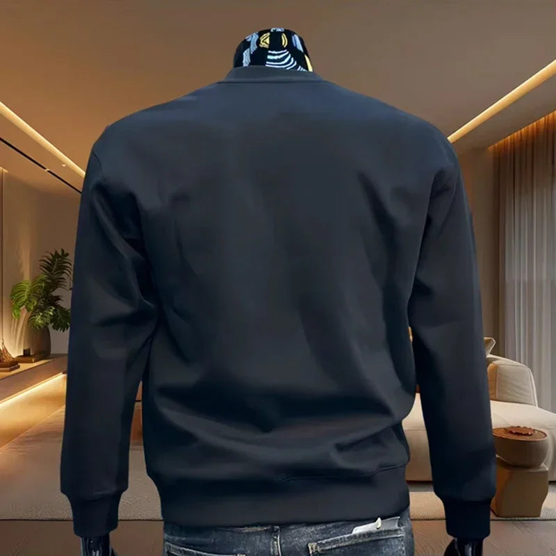 Plus Size Men's O-Neck Hoodies High Grade Spring Autumn Sweatshirts Cotton Warm Soft Long Sleeved Tops Male Outdoor Pullovers