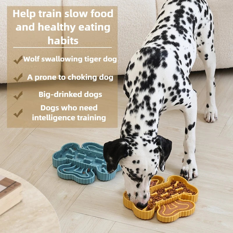 Portable TPR Dog Food Bowl Training Slow Feeder Dogs Bowl Dry Wet Separation Pet Bowls Licking Bottom Suction Cup Pets Supplies