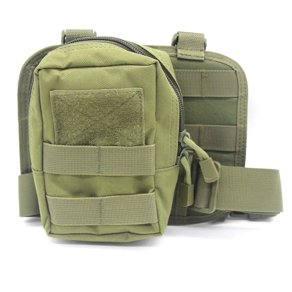 Tactical Molle EDC Pouch Compact Utility Pouch 600D Organizer Tools Bags with Thigh Rig Panel Multipurpose Tool Bag Wasit Bag
