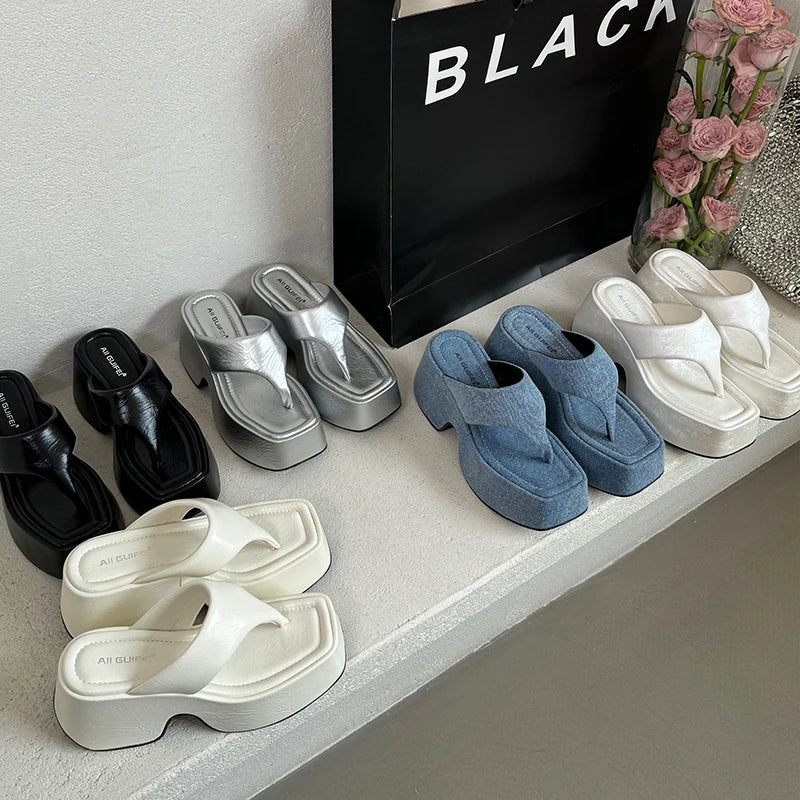 Pumps Flip Flops Slippers Shoes For Ladies New 2026 Female Footwear Platform Wedges Women Slippers Fashion Slides Heels  Shoes