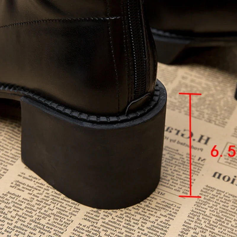 High Heel Women Ankle Boots Fashion High Quality Platform Shoes for Women British Style Brown Boot Comfor Women Waterproof Boots