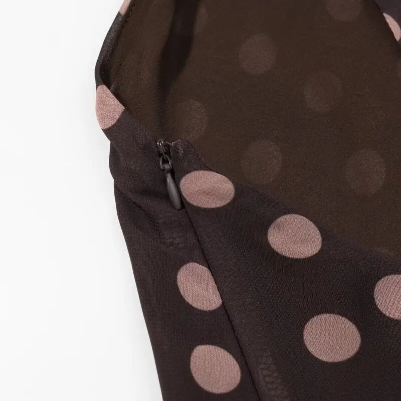 Summer Women Elegant Halter Top Bow Decor Polka Dot Backless Sleeveless Chiffon Shirt Casual Vacation Outfit