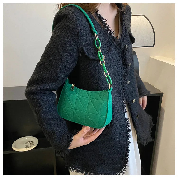 Women Small Square Bag Сумка Женская Simple and Versatile Casual Handbag Fashion Popular Felt One Shoulder Messenger Bags Purse
