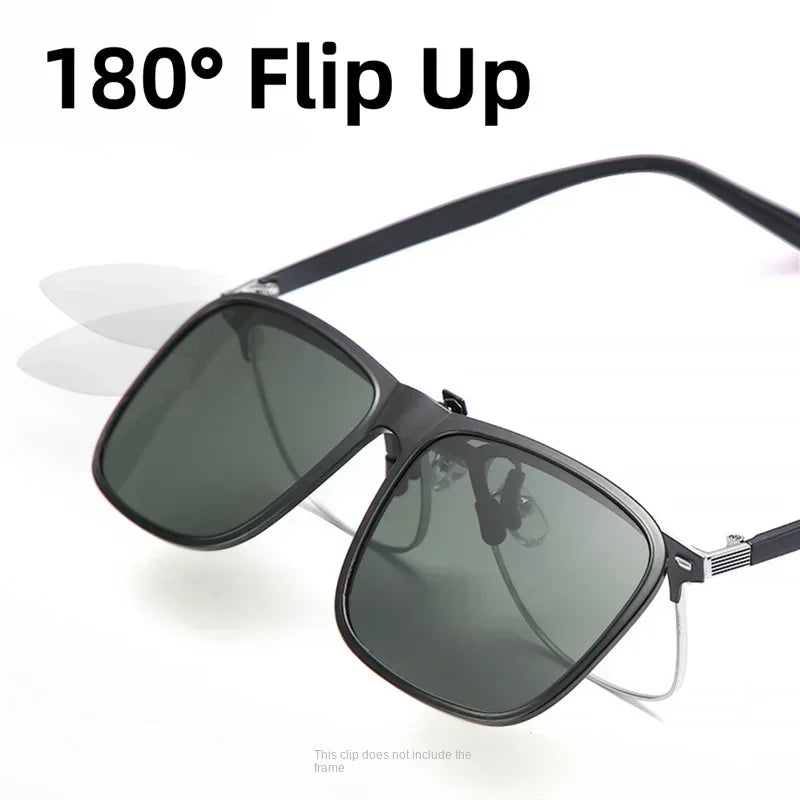 Polarized Flip Up Clip on Sunglasses for Driving Dark UV400 Photochromic Anti Glare Lens MyopiaSun Glasses Car Driver Очки