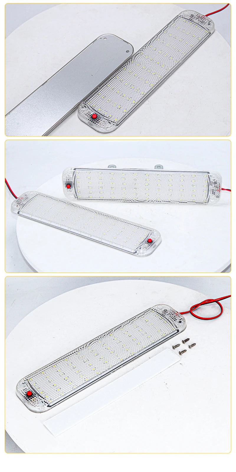 12V-80V 72LED Interior Light Bar Strip Light With Switch LED Car Interior Lamp Lighting Camper  Bus Motorhome Boat Roof Light