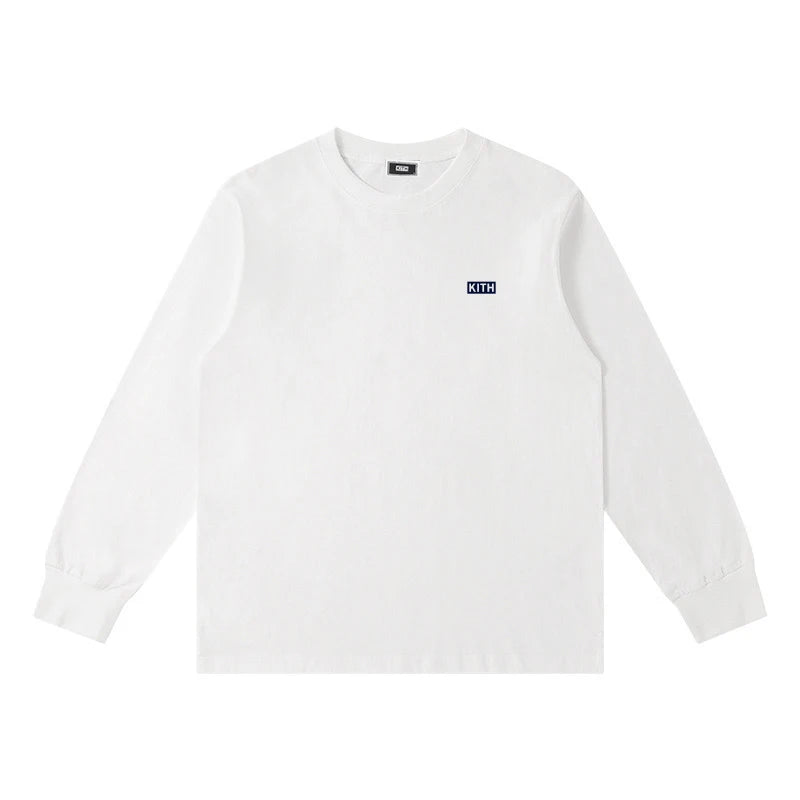 Embroidery Cotton 100% Long-sleeved Men's T Shirt 2025 New Round-collar Solid-color women T-shirt for Male Tshirt Man Tops Tees
