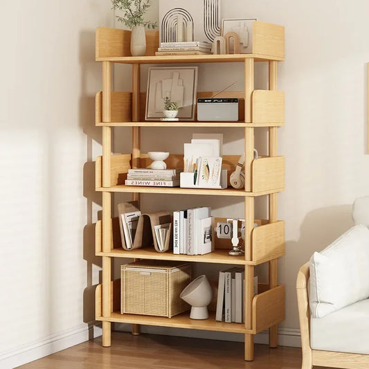 Modern Office Staggered 6-Shelf Luke Bookcase Storage Shelves  Kids Bookshelf Bookcase Display Libreria Mobile Library Furniture