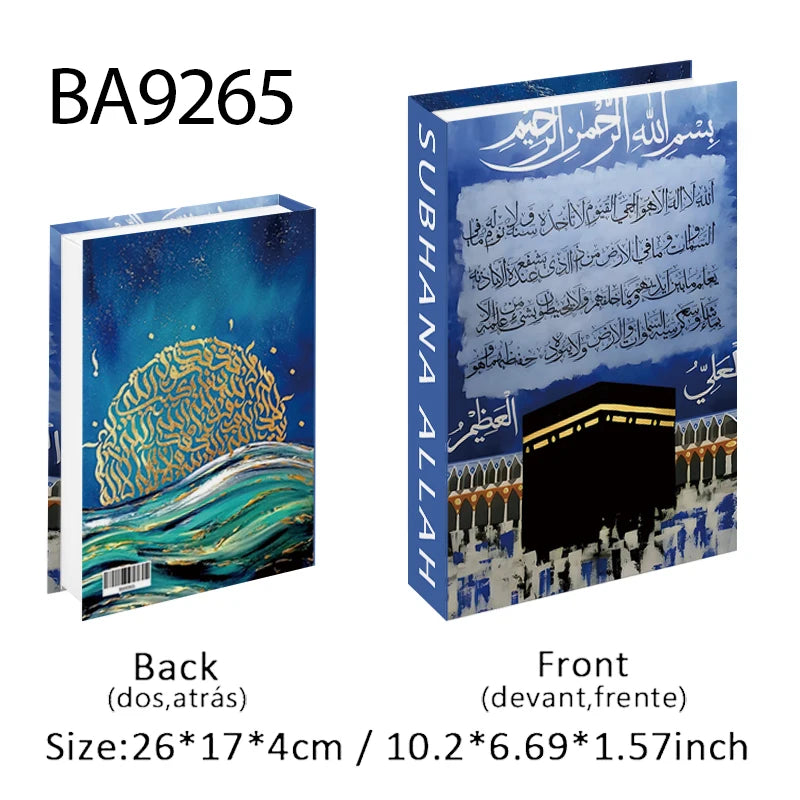 Islamic Fake Book Storage Box Luxury Decorative Books Kaaba Mosque Muslims Moroccan Coffee Table Home Bedroom Ramadan Decor 2026