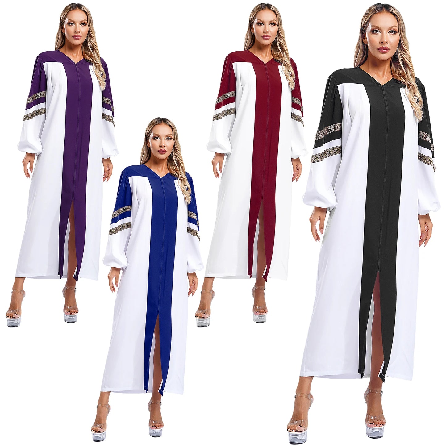 Womens Church Clergy Loose Choir Robe Dress Priest Preacher Dresses Baptism Confirmation Officiant Costume Praise Worship Dress