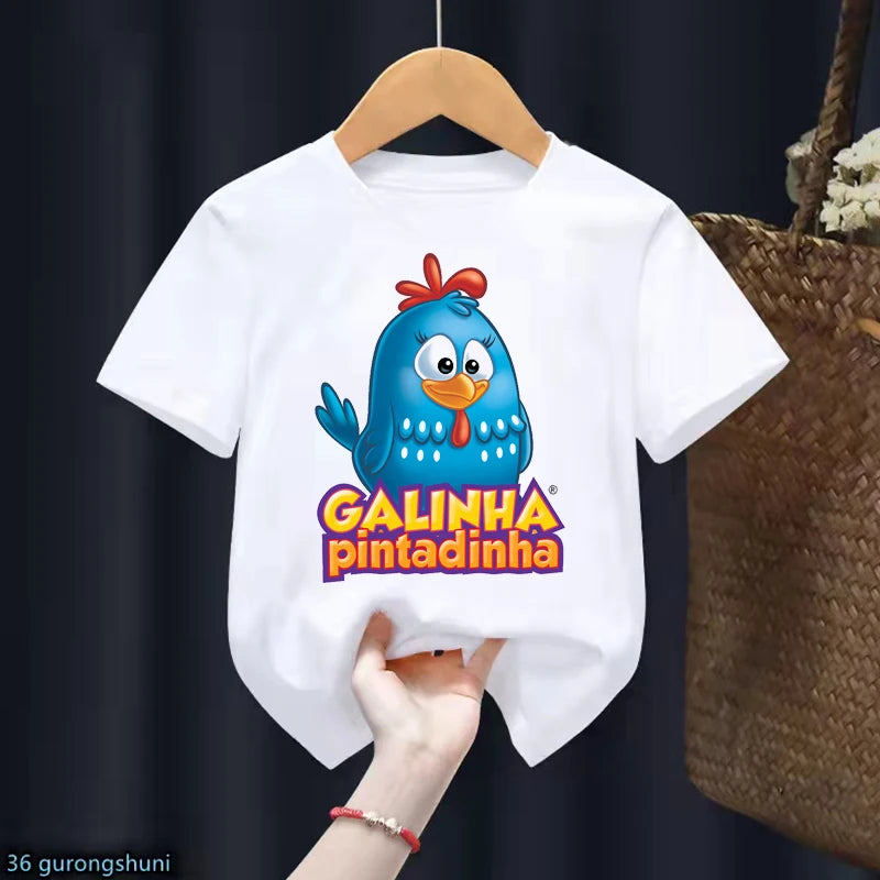New Kids tshirt Cute Contos CláSsicos Com A Galinha Pintadinha Cartoon tshirt Summer Boys t-shirts Fashion Kawaii Girls t shirts