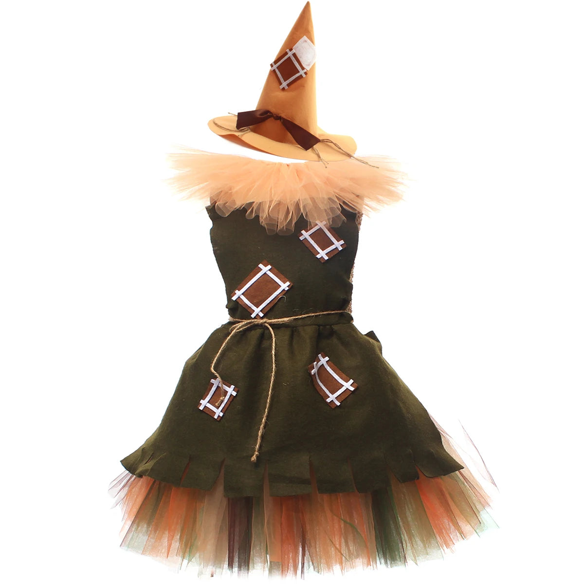 Kids Girls Halloween Costume Wizard of Oz Scarecrow Tin Man Lion Witch Princess Tutu Dress Role Play Party Stage Dress Outfit
