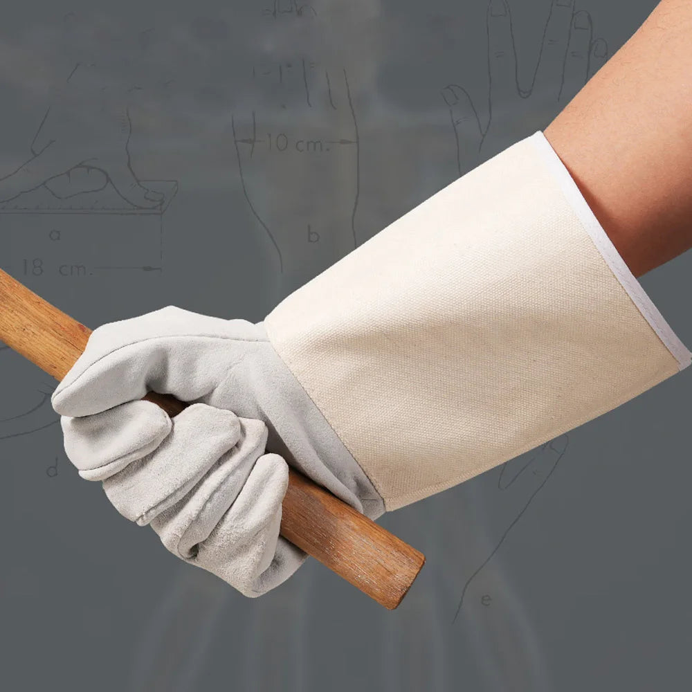 Welding Gloves Premium Hand Protection from Welder, Cutting, Torch Heat, Gauntlet Cuff, Tig Welder, Grilling Oven, Green Egg