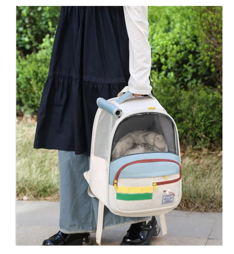 Portable Outdoor Pet Cats Dogs Backpack Carying Bag Comfortable Breathable Large Capacity Shoulder Handbag for Pet Products
