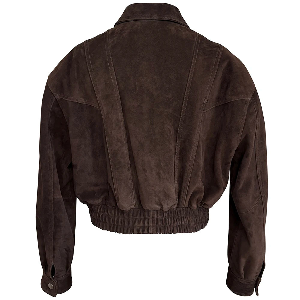 YOLOAgain 2025 Autumn Oversized Suede Jacket Women Real Leather Bomber Jacket Female