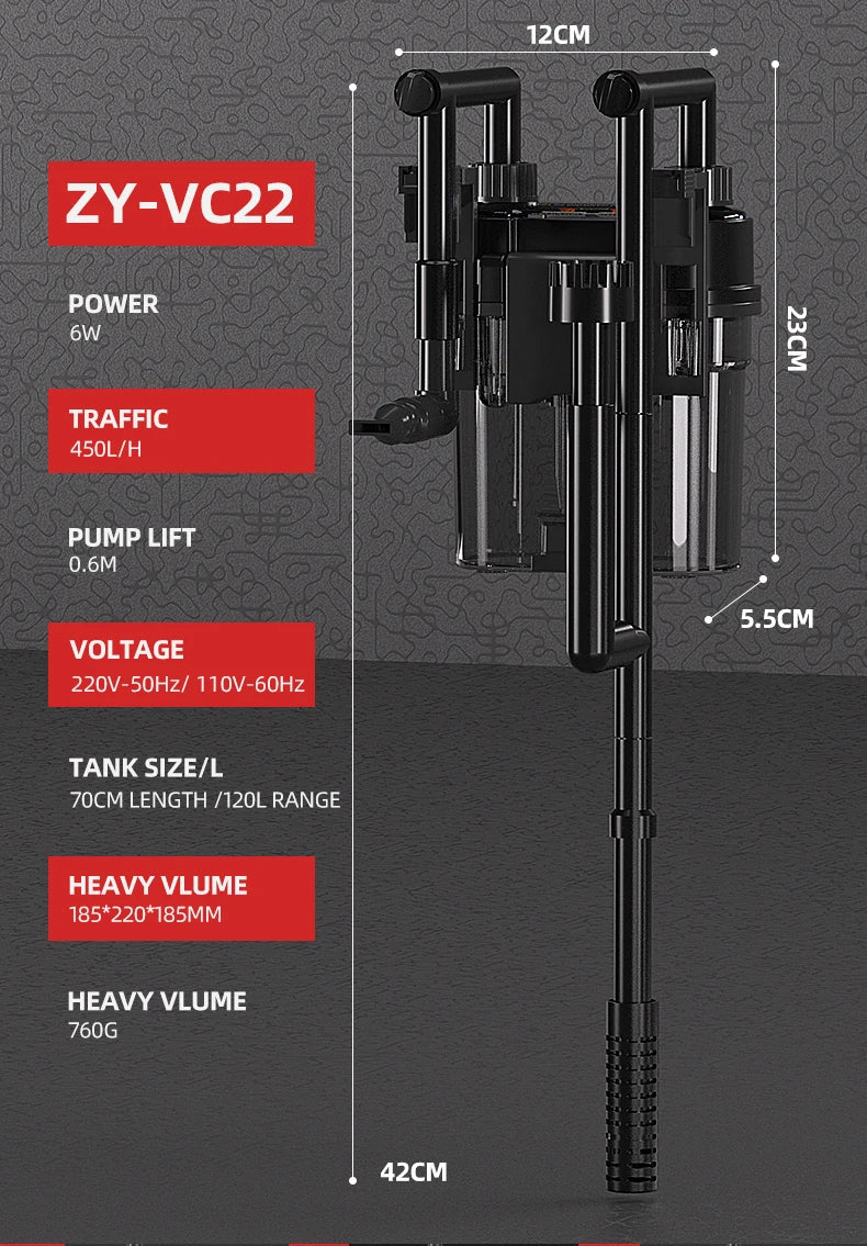 110V 220V Fish tank filter wall-mounted filter barrel external small silent external water purification filtration cycle