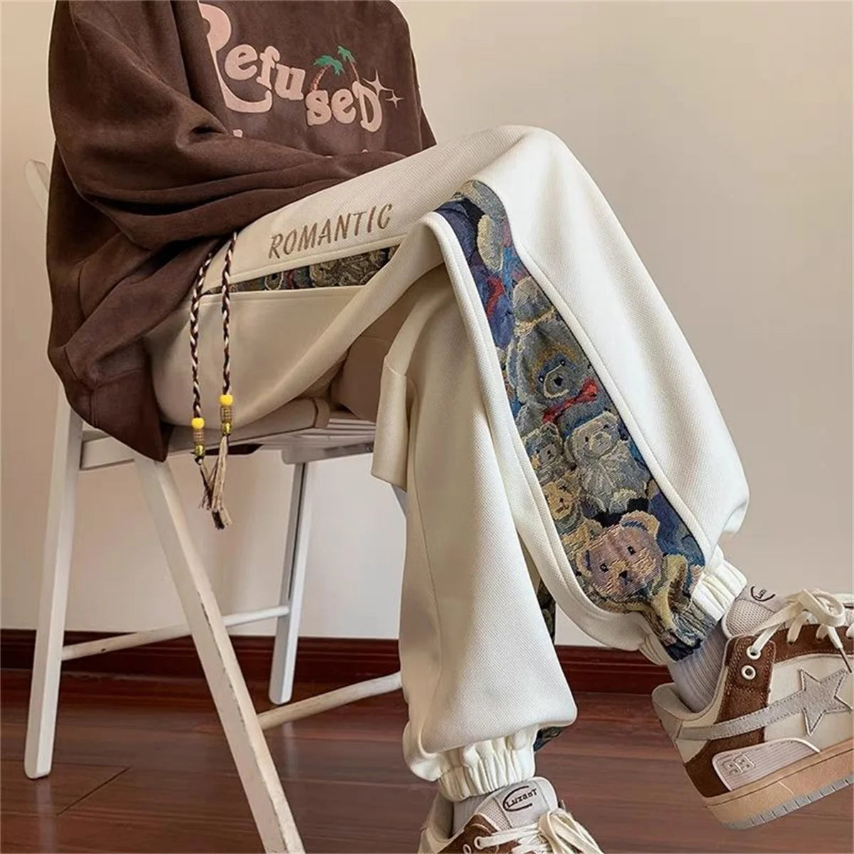 Men's Summer dressing Retro Casual Pants New Fashion Trends Versatile Loose Straight Trousers Men Casual Pant