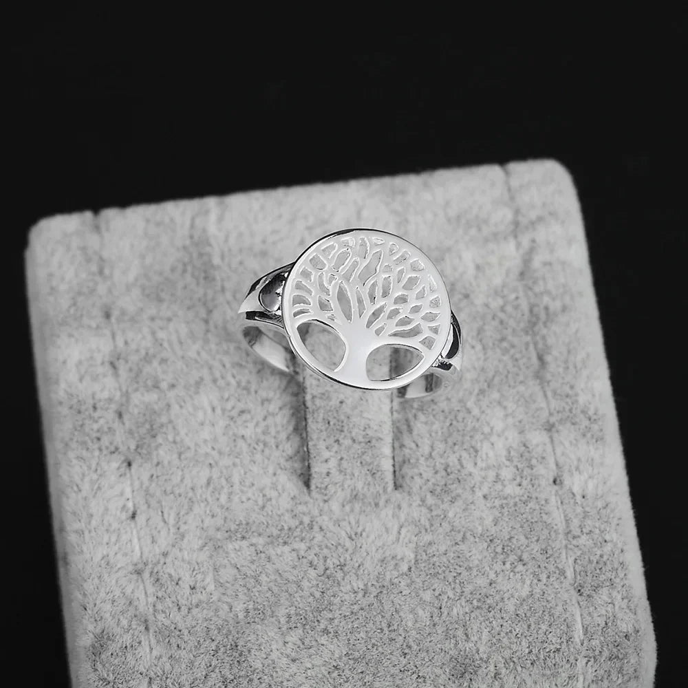925 Sterling Silver Rings For Women men Simple small tree size 6/7/8/9 elegant Fashion Party Gifts Girl wedding Jewelry