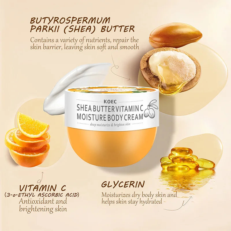Shea Butter Vitamin C Body Care Lotion Buttock Cream Nourishes Skin Care Long Lasting Moisturizing Beauty Firm Skin Brightens
