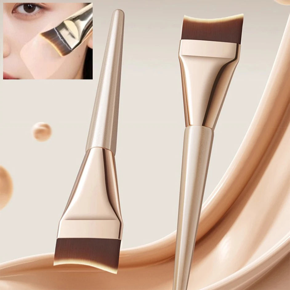 Curved Ultra Thin Foundation Brush Blade Fine Angle Flat Concealer BB Cream Brush Under The Eyes Place Precise Detail Brush