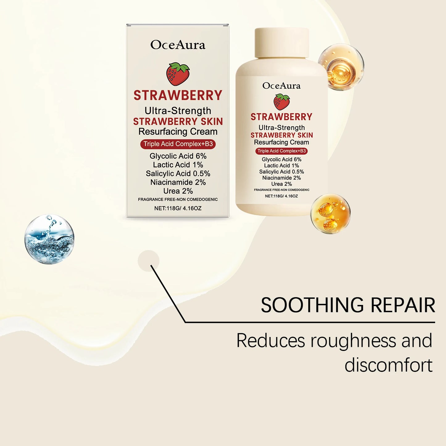 Winter Skincare Cream for Dry Flaky Skin Moisturizer with Strawberry Soothing Redness and Chapped Skin Care Barrier Protection