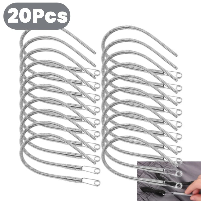 5/10/20PC Spring Drawstring Threader Clip Pants Hoodies Elastic Band Lace Cord Flexible Drawstring Thread DIY Sewing Accessories