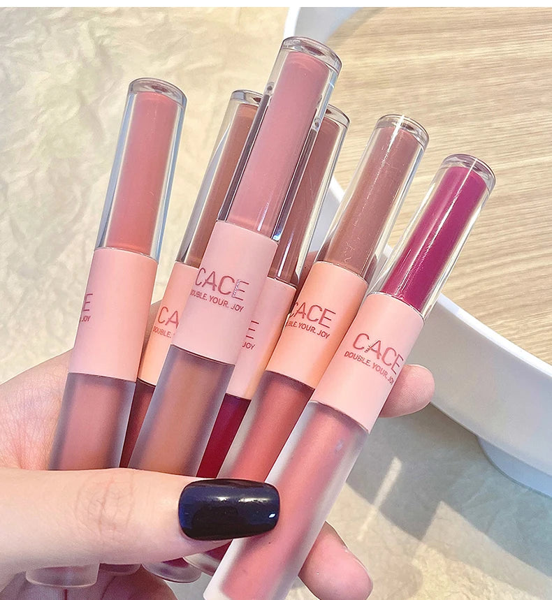 6 Colors Sexy Red Liquid Lipstick Moisturizing Lip Glaze Tint Long Lasting Matte Lip Mud Waterproof Velvet Lipstick Lips Makeup