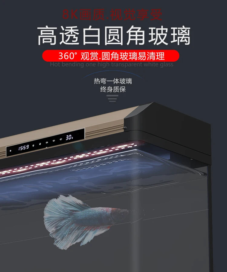Fish Farming Equipment Glass Aquarium Indoors Ecology Decoration Living Room Aquarium Floor Luxury Home Furniture Acquario Lsyg