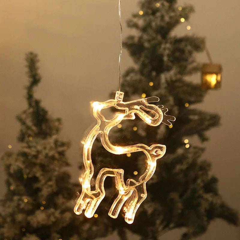 Christmas decoration lamps, hanging lights, suction cup lights, window decoration, interior decoration, New Year decoration