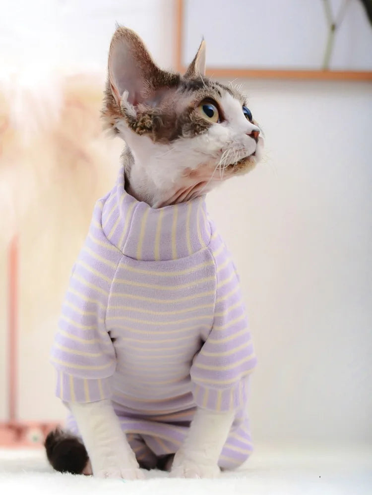 Sphynx Cat Clothes Cotton Kitten Cat Jumpsuit Winter Warm Cats Overalls Hoodies Costumes For Sphinx Devon Cat ropa para gato