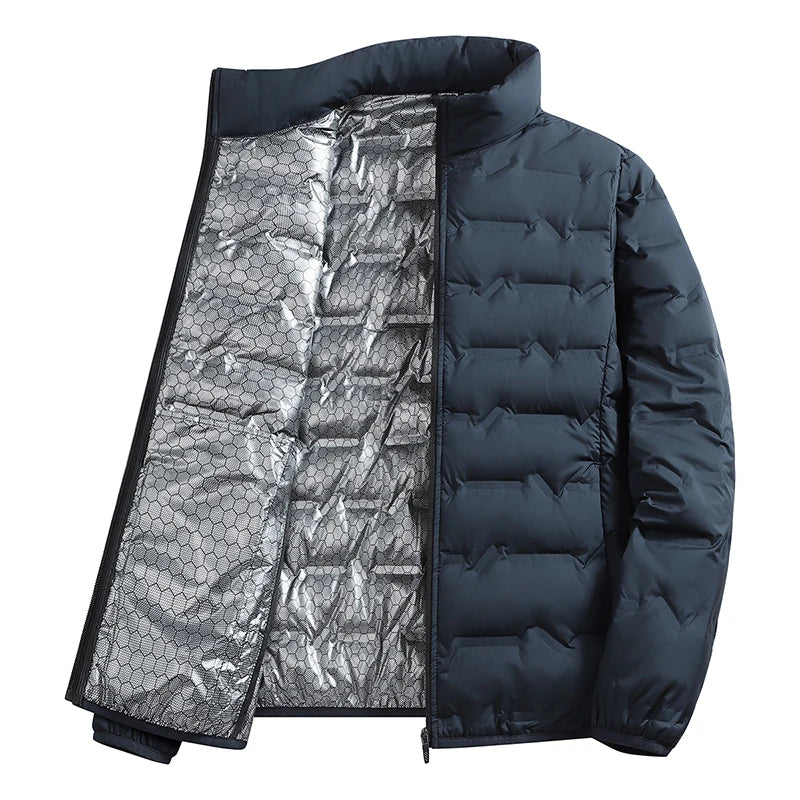CHUJIEMen's autumn and winter graphene material warm and casual lightweight cotton jacket men's coat