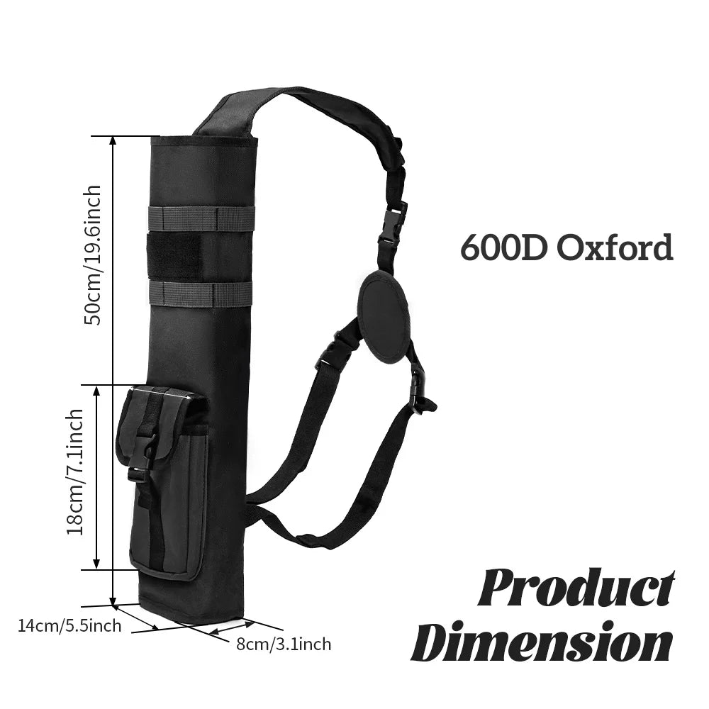 Archery Lightweight Back Arrow Quiver Dual Use Foldable Compact Hip Arrows Bag with MOLLE System Pocket Hanged for Hunt