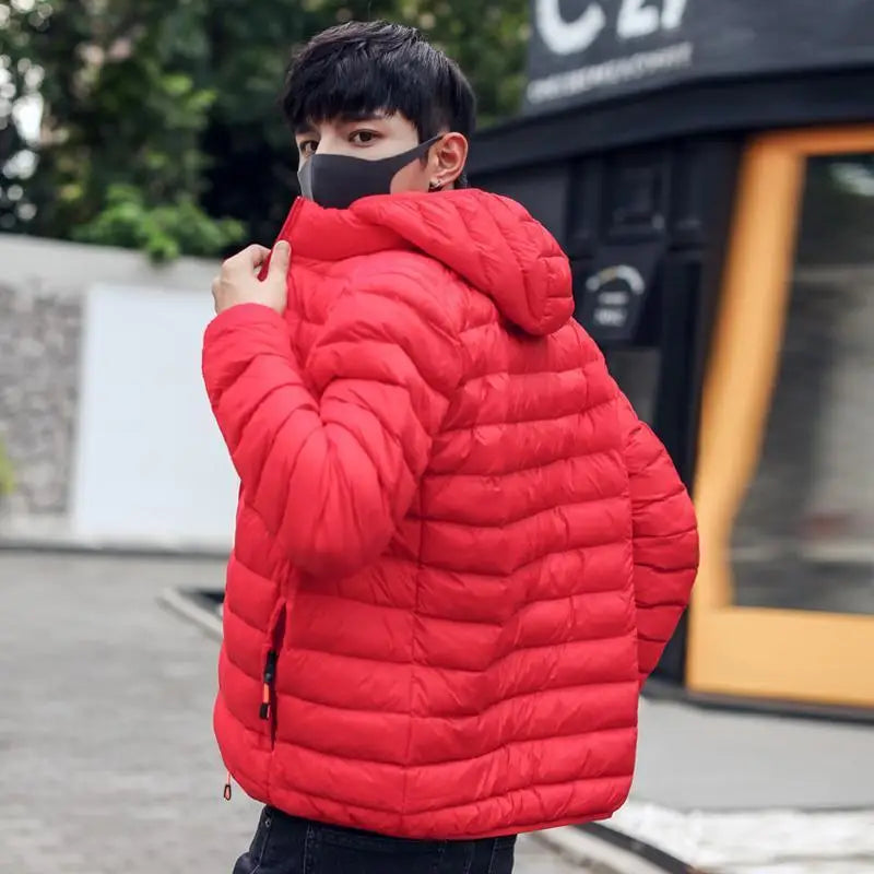 Men's Lightweight down Cotton Jaet ort Sle Casual Hooded Coat Haome Cotton Outerwear Winter New Arrival