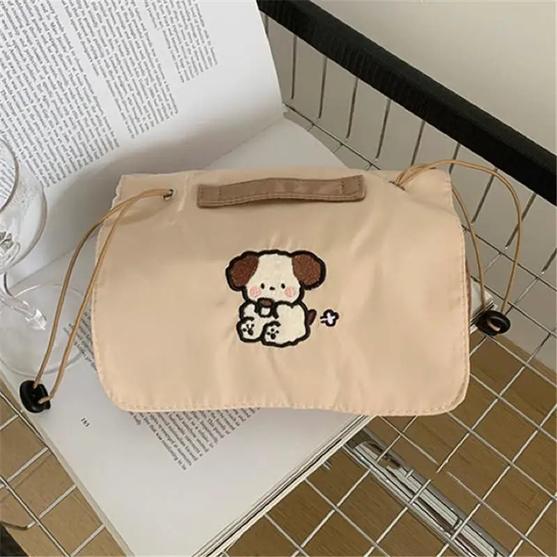 Women's Makeup Bags Cartoon Dog Cute Kawaii Large Capacity Portable Storage Bags Mesh Detachable Business Travel Washbags Girls