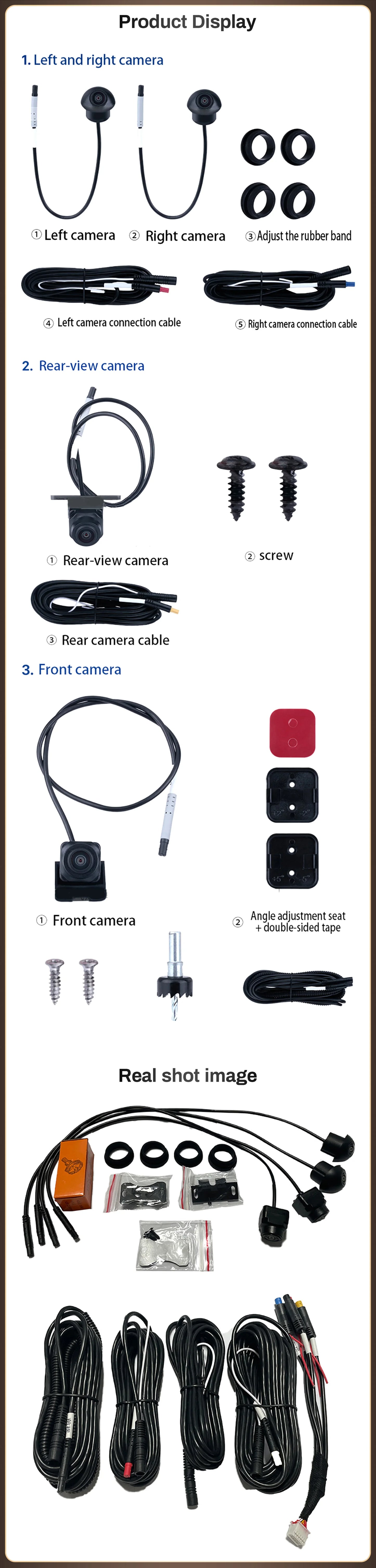 Universal 3D Bird View 360 Panoramic Camera  AHD 1080P /720P Rear / Front / Left / Right Accessorie For Car Android Radio