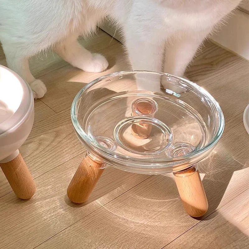 Pet Cat Bowl - Neck Protection High Foot Anti Slip and Anti Tipping Dog Bowl