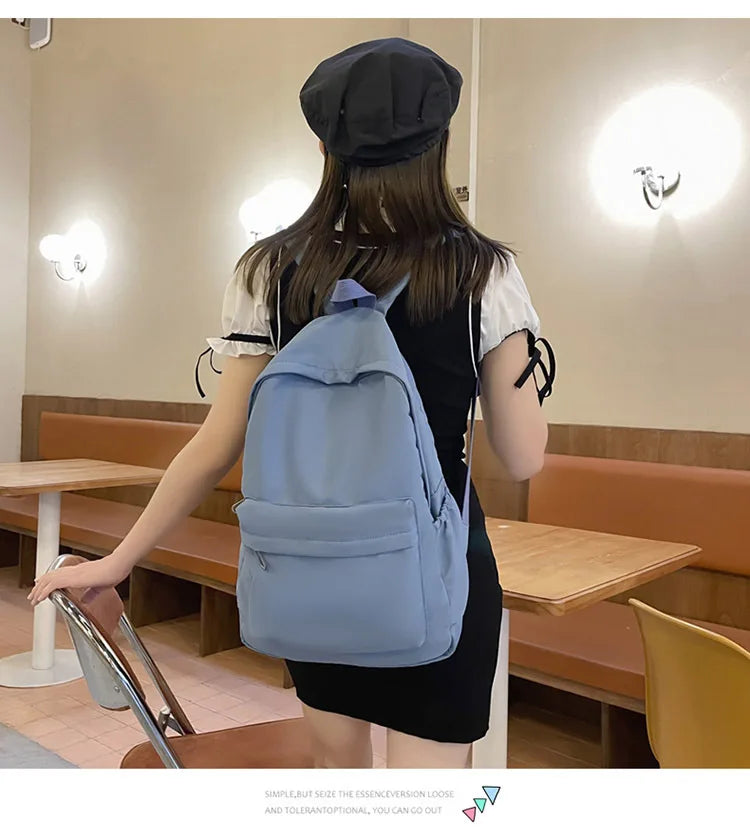 Fashion Canvas Backpack for Women Anti-theft School Shoulder Bag for Teenage Girls New Style Female School Backpack