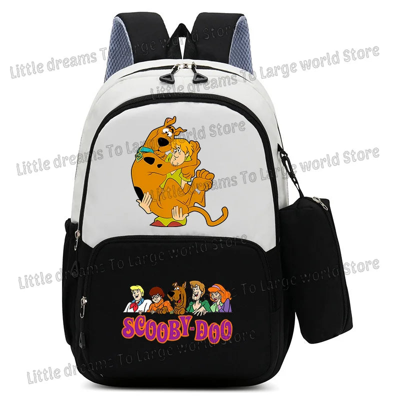 Scooby Doo Schoolbag Large Capacity Casual Bookbag with Pencil Bag Student Sport Travel Cartoon Dog Backpack Back To School Gift