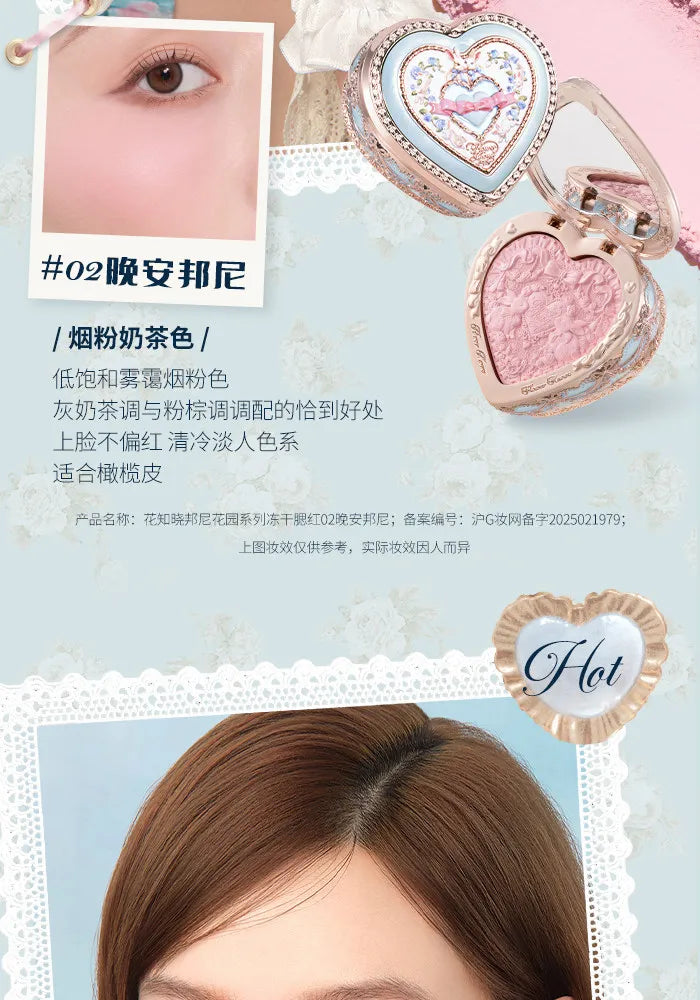 Flower Knows Bunny Garden Collection blush Lyophilized Silk Natural Look Facial Makeup Original Cosmetics