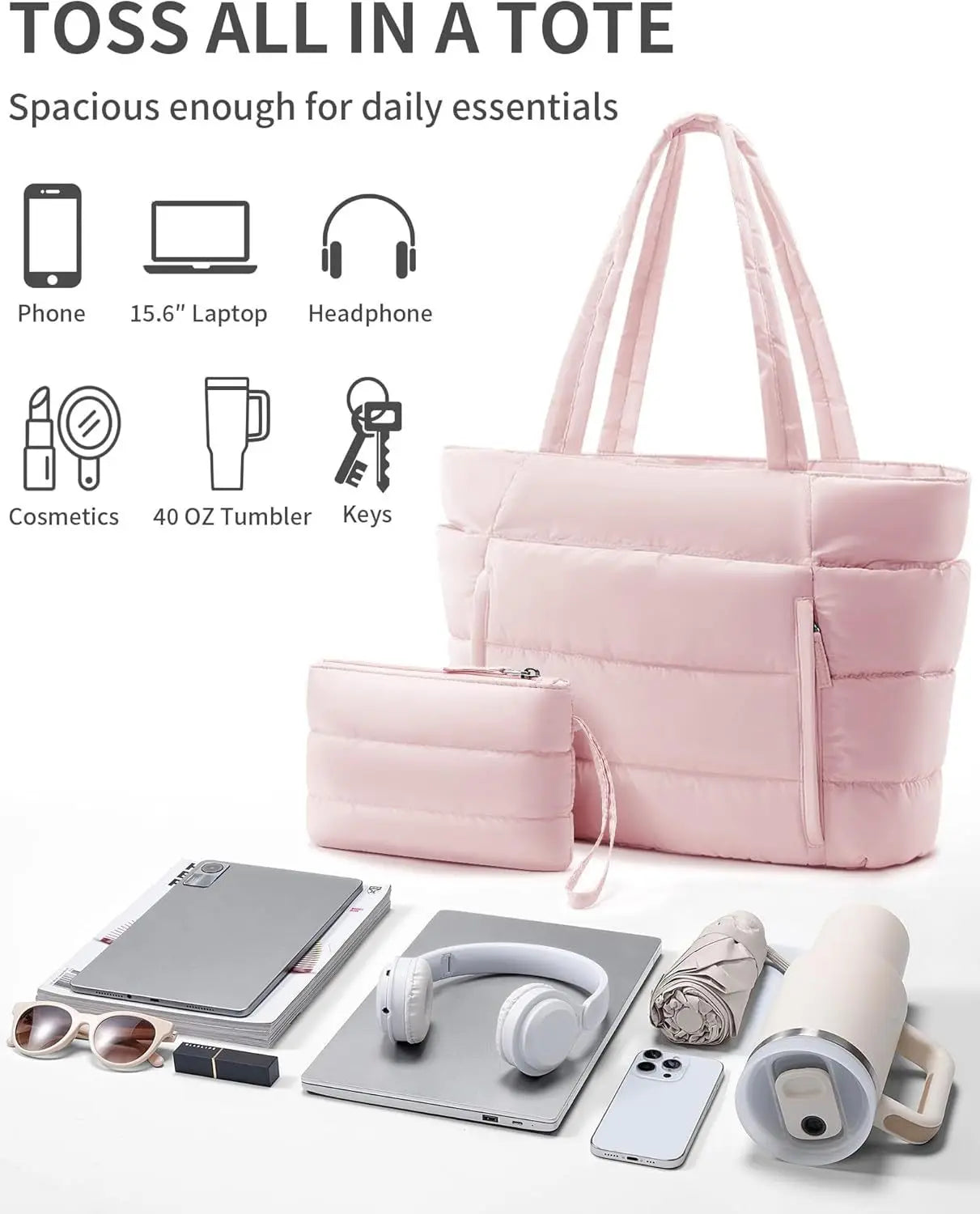 Women Tote bag large-capacity shoulder bag multi-functional travel toiletry makeup bag