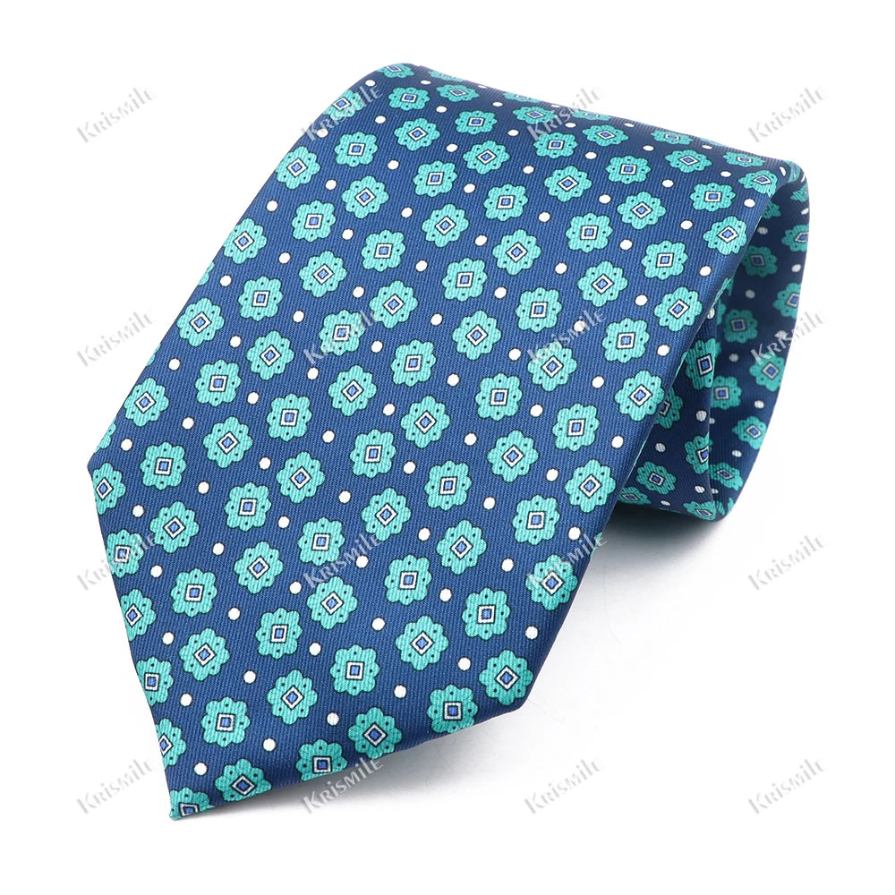 New Design Bohemian Style Necktie For Men Silk Touch Soft Blue Red Yellow Necktie Fit Wedding Party Business Office Accessory