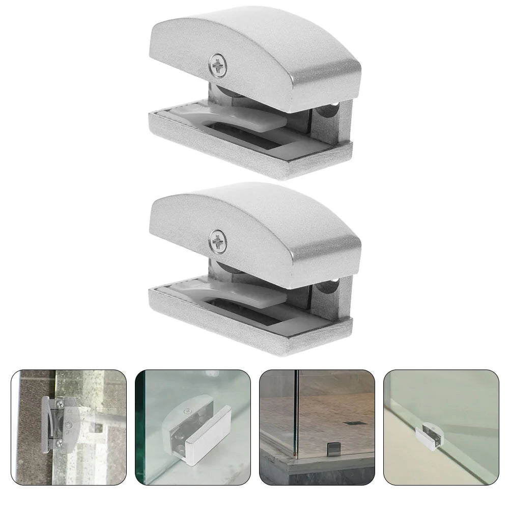 2Pcs Bottom Mount Door Guide Glass Door Stops Sliding Door Guides Shower Door Replacement Parts Hardware Track Bathrooms Bedroom